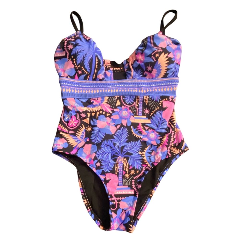 Freshwater Paradisio Tropical Bird Floral One Piece Swimsuit Sm Resort Vacation